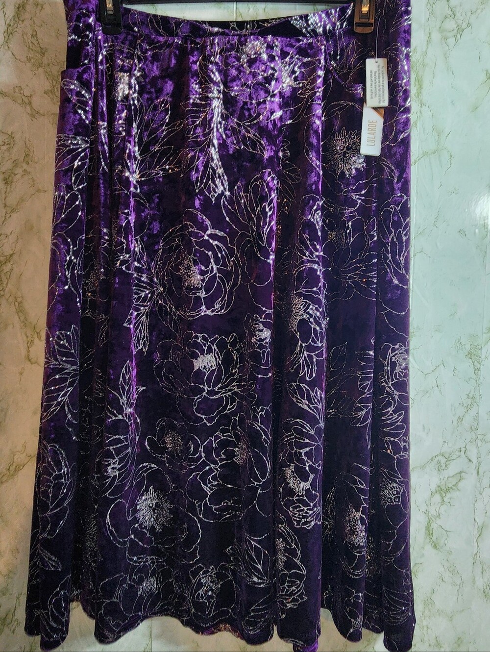 LULAROE Elegant Velvet n Glitter Maxi Skirt